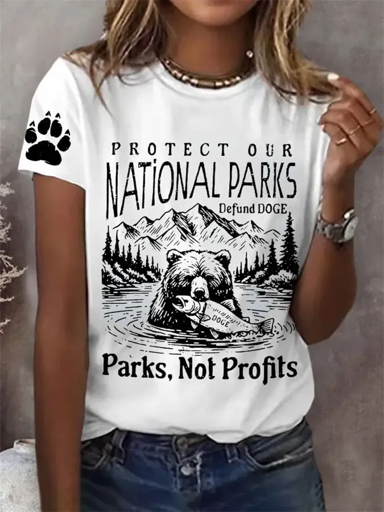 Woman'S Parks, Not Profits Round-Nack Short Sleeve T-Shirt