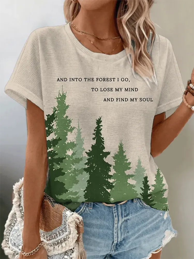 Women'S National Park Protection Waffle Crew Neck T-Shirt