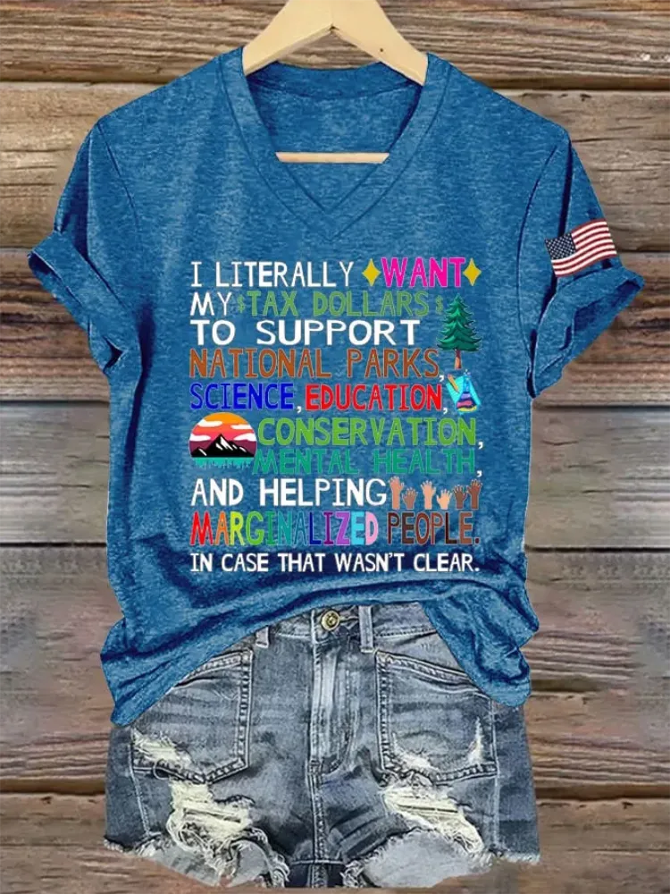 Women'S Support Our National Parks Printed T-Shirt
