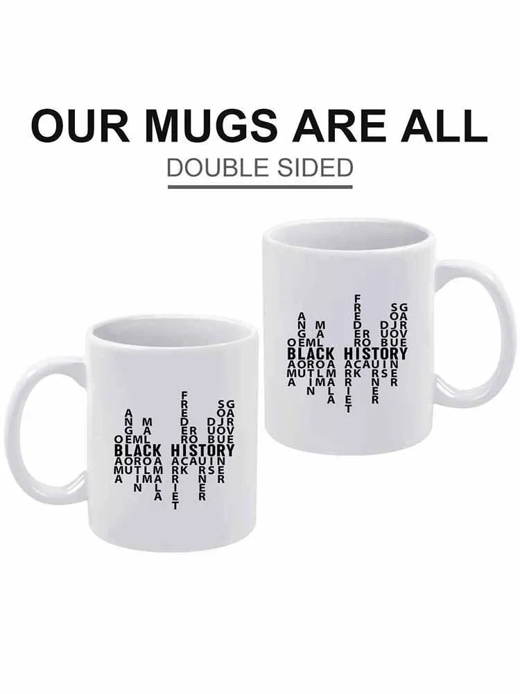 Black Historical Letter Printed Double-Sided Mug