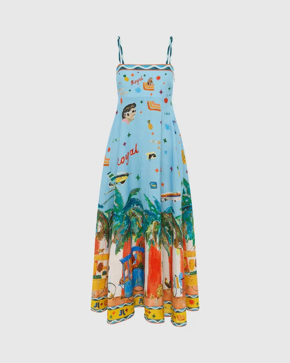 Spaghetti Straps Print Maxi Dress