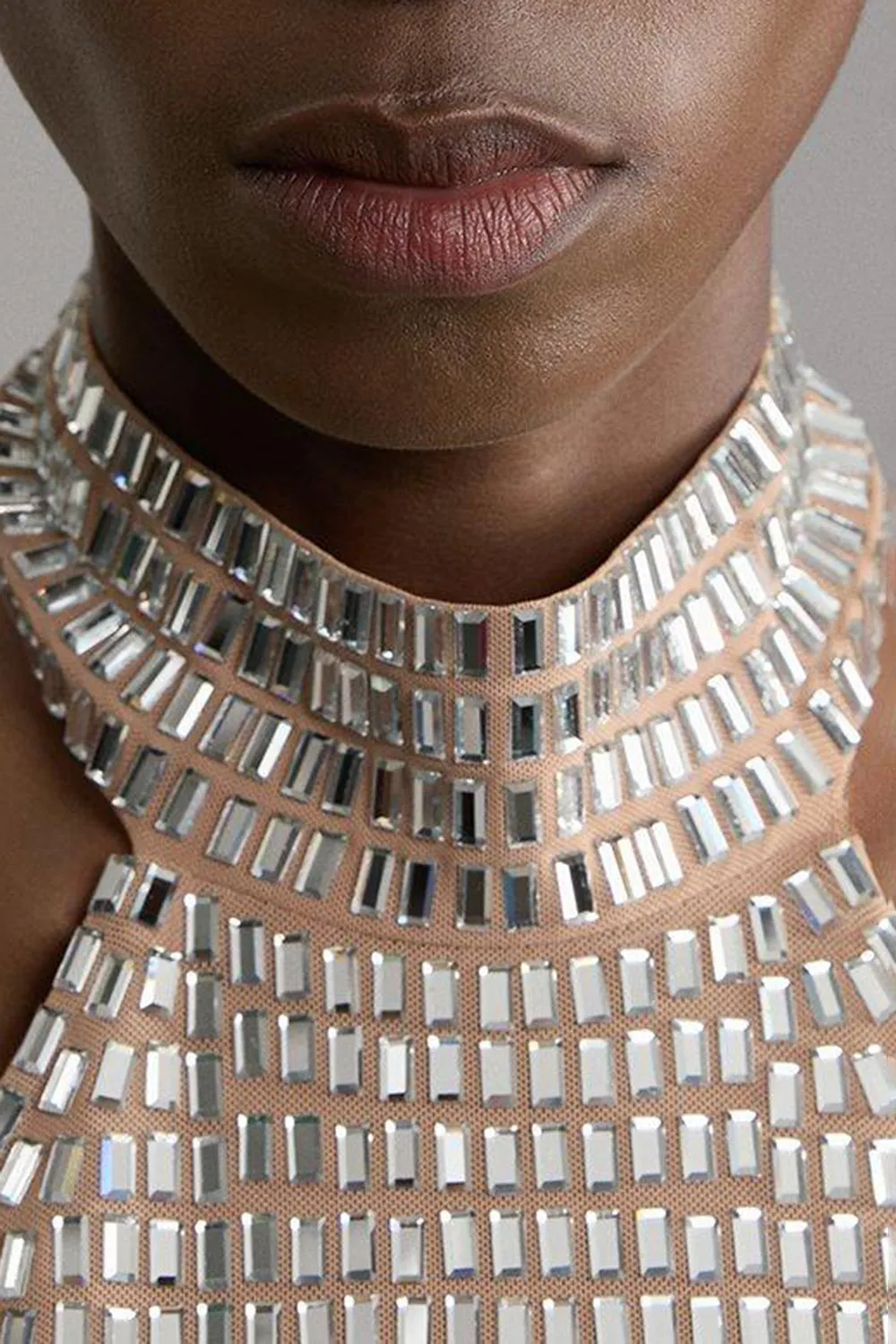 Premium Crystal Embellished Jersey Halter Top