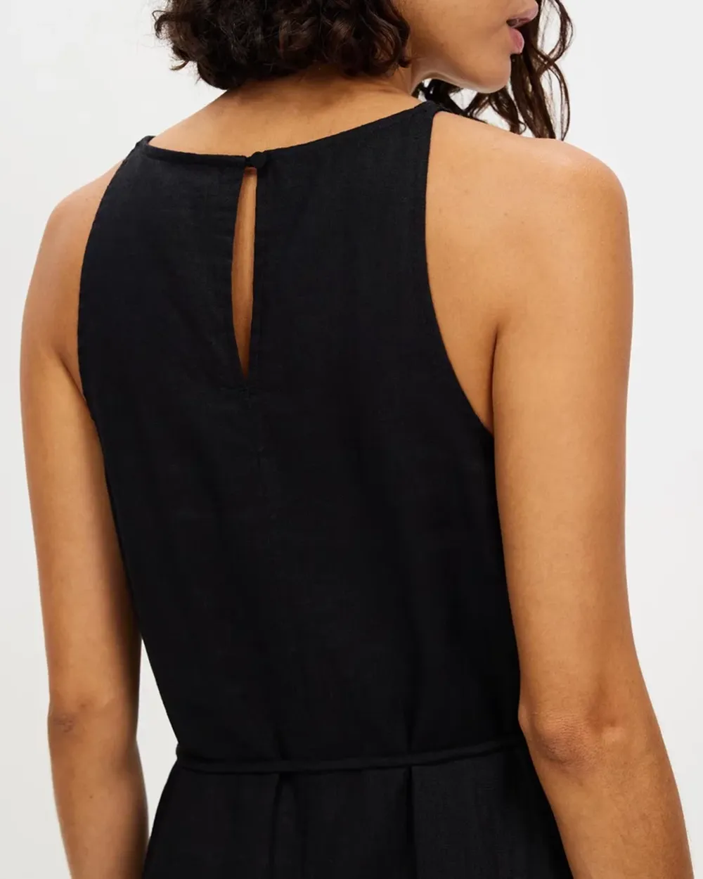 Linen Waist Maxi Dress