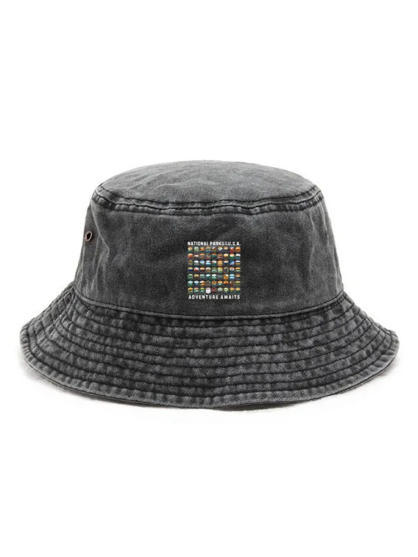 National Parks Of Our USA Adventure Awaits Printed Bucket Hat