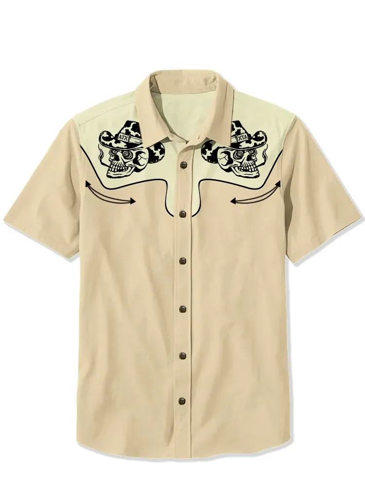 Smoking Skull Cowboy Shirt
