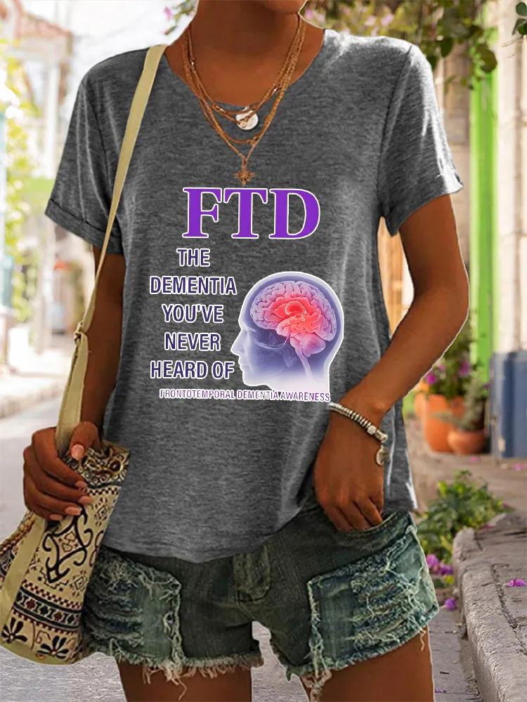 Women'S The Dementia You Are Never Heard Of Frontotemporal Dementia Awareness Short-Sleeved T-Shirt