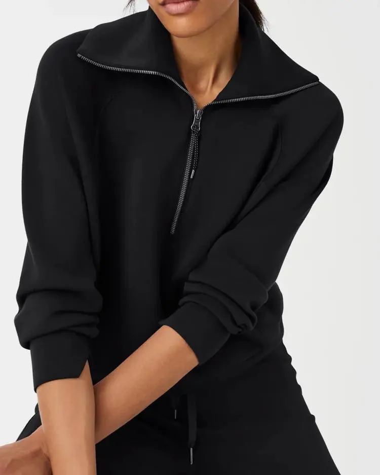 Very Black Half Zip Sweatshirts