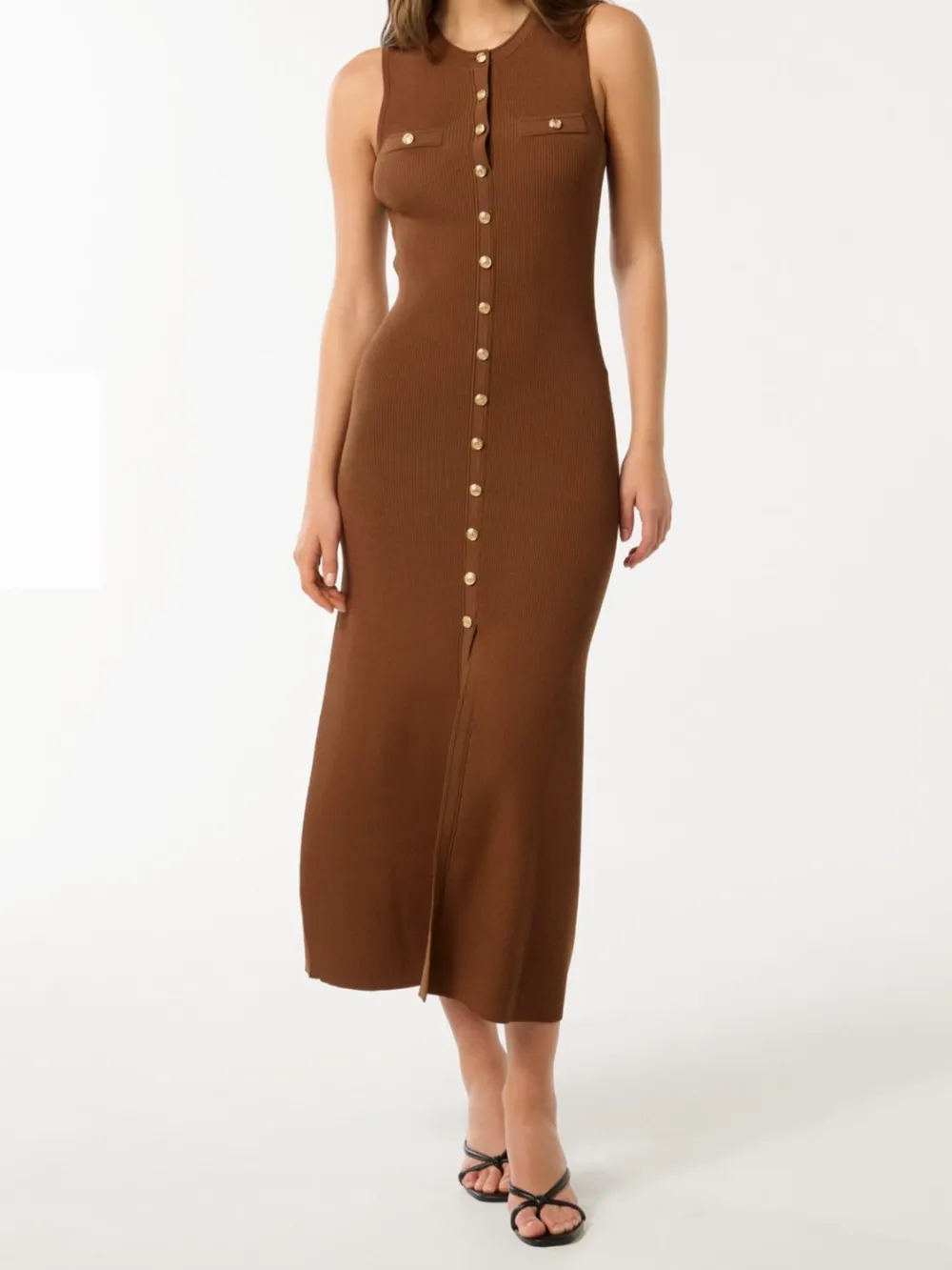 Button-Through Knit Dress