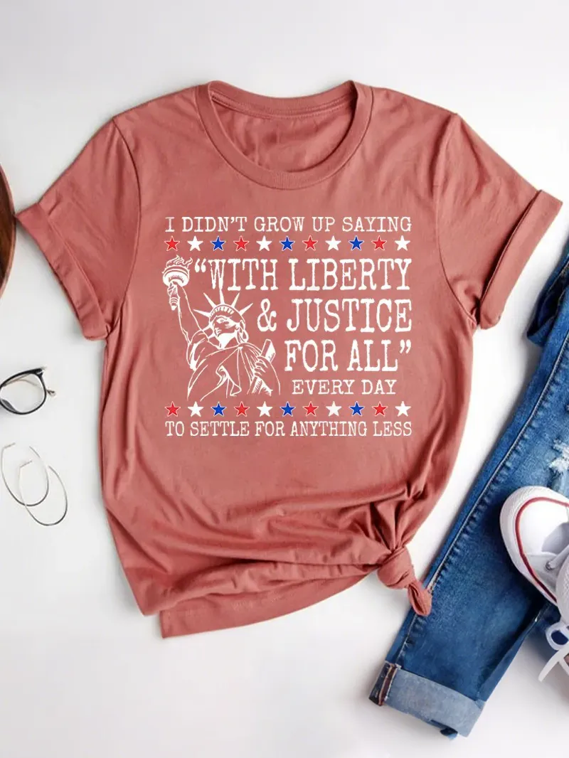 Liberty And Justice For All 4Th Of July Teacher T-Shirt