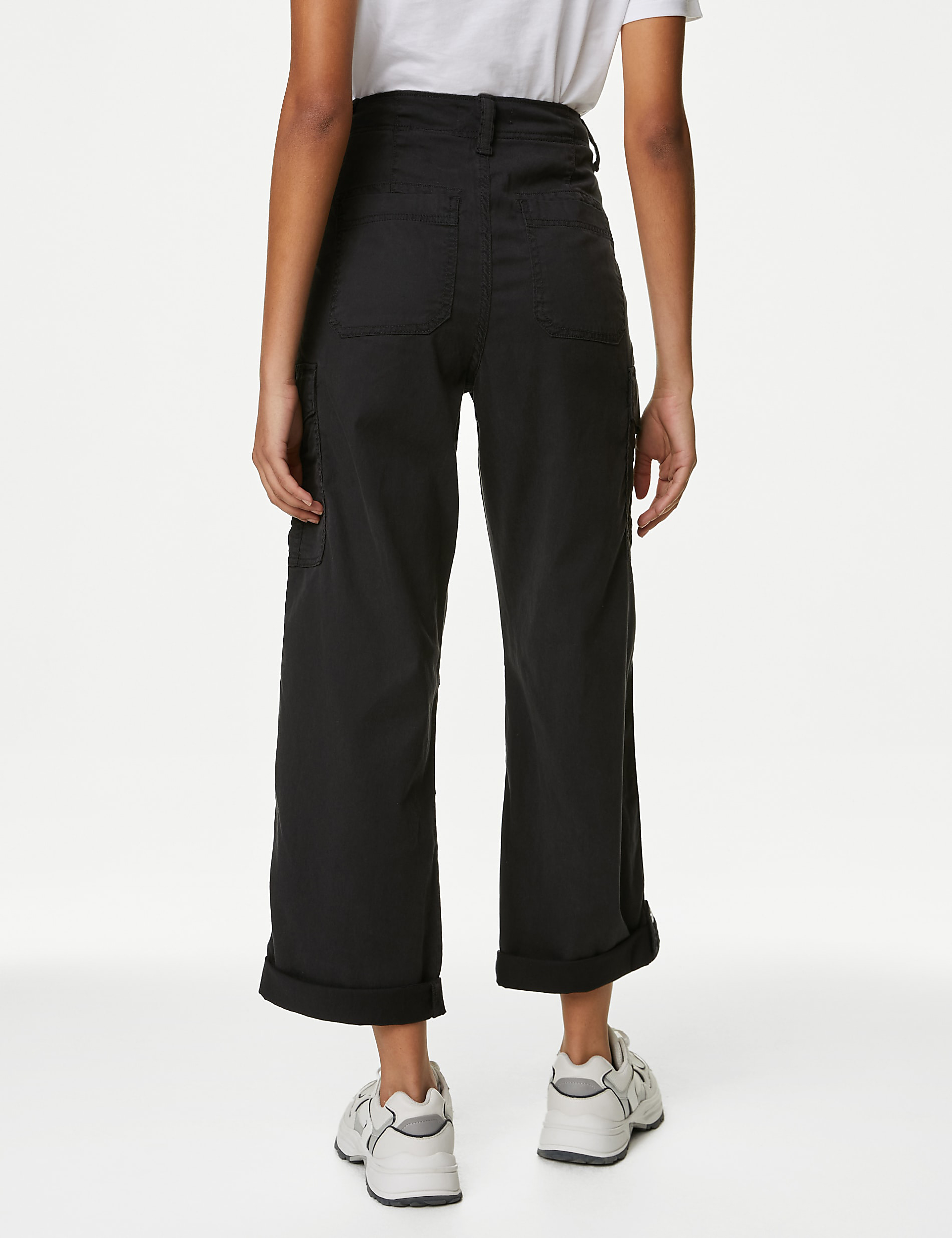 Rich Cargo Tea Dyed Cropped Trousers