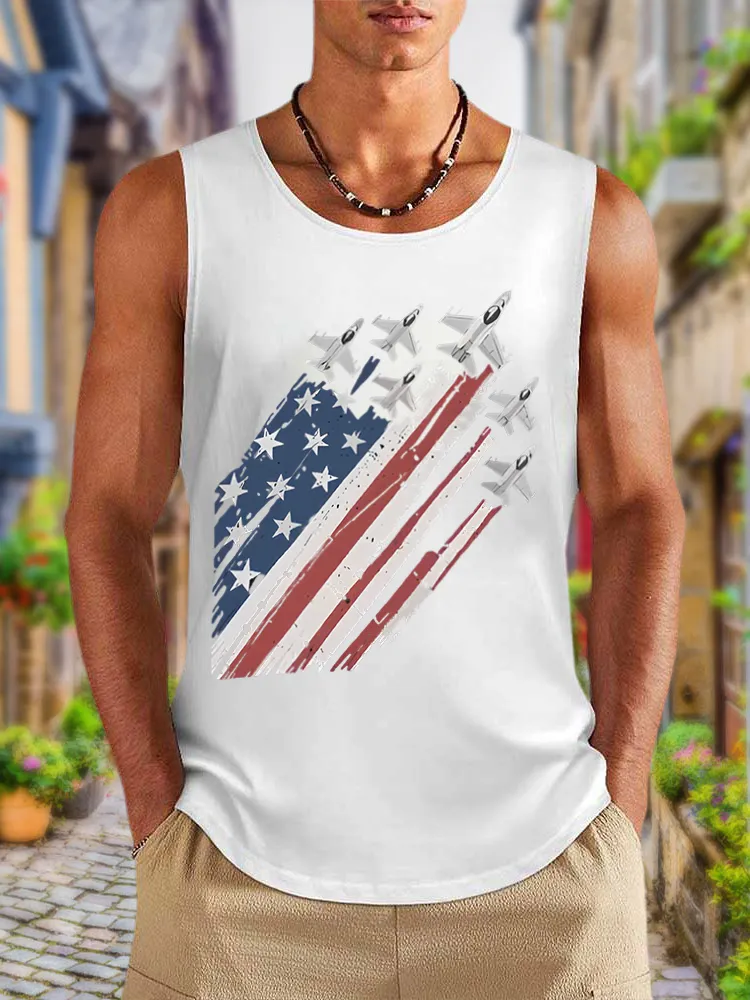 Men'S Independence Day Round-Necked Sleeveless Vest