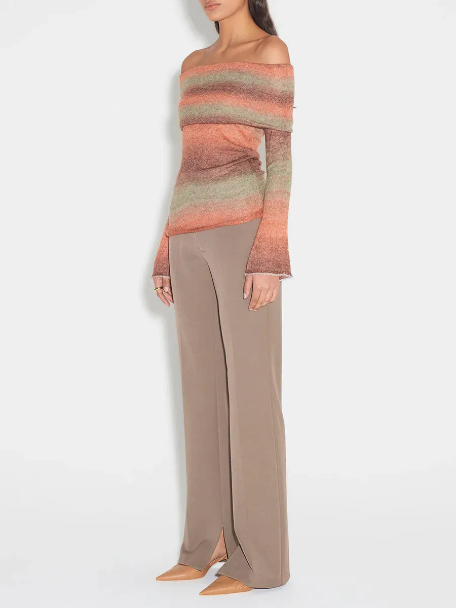 Gradient Striped Knit Sweater