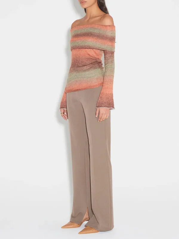 Gradient Striped Knit Sweater