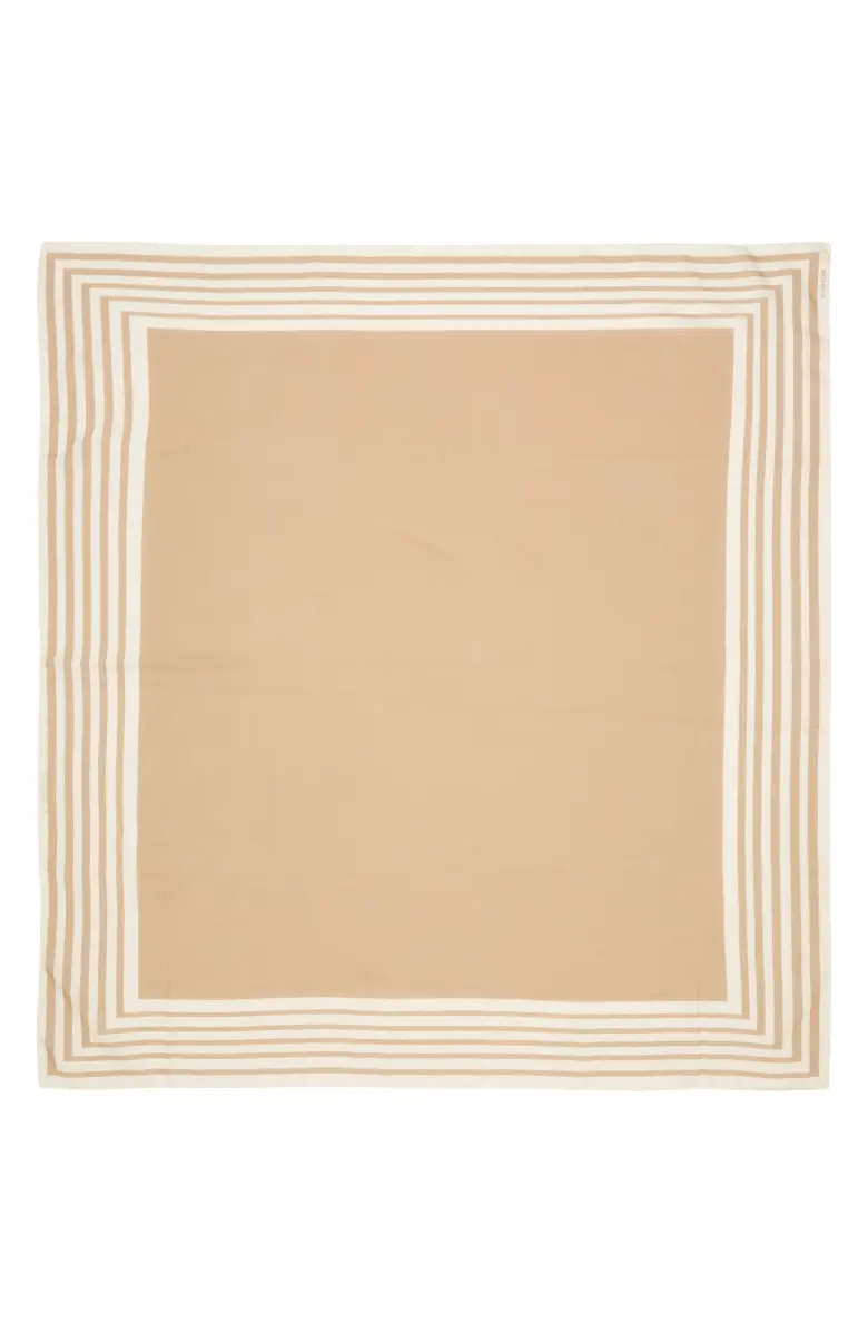 Geo Stripe Cotton & Silk Square Scarf