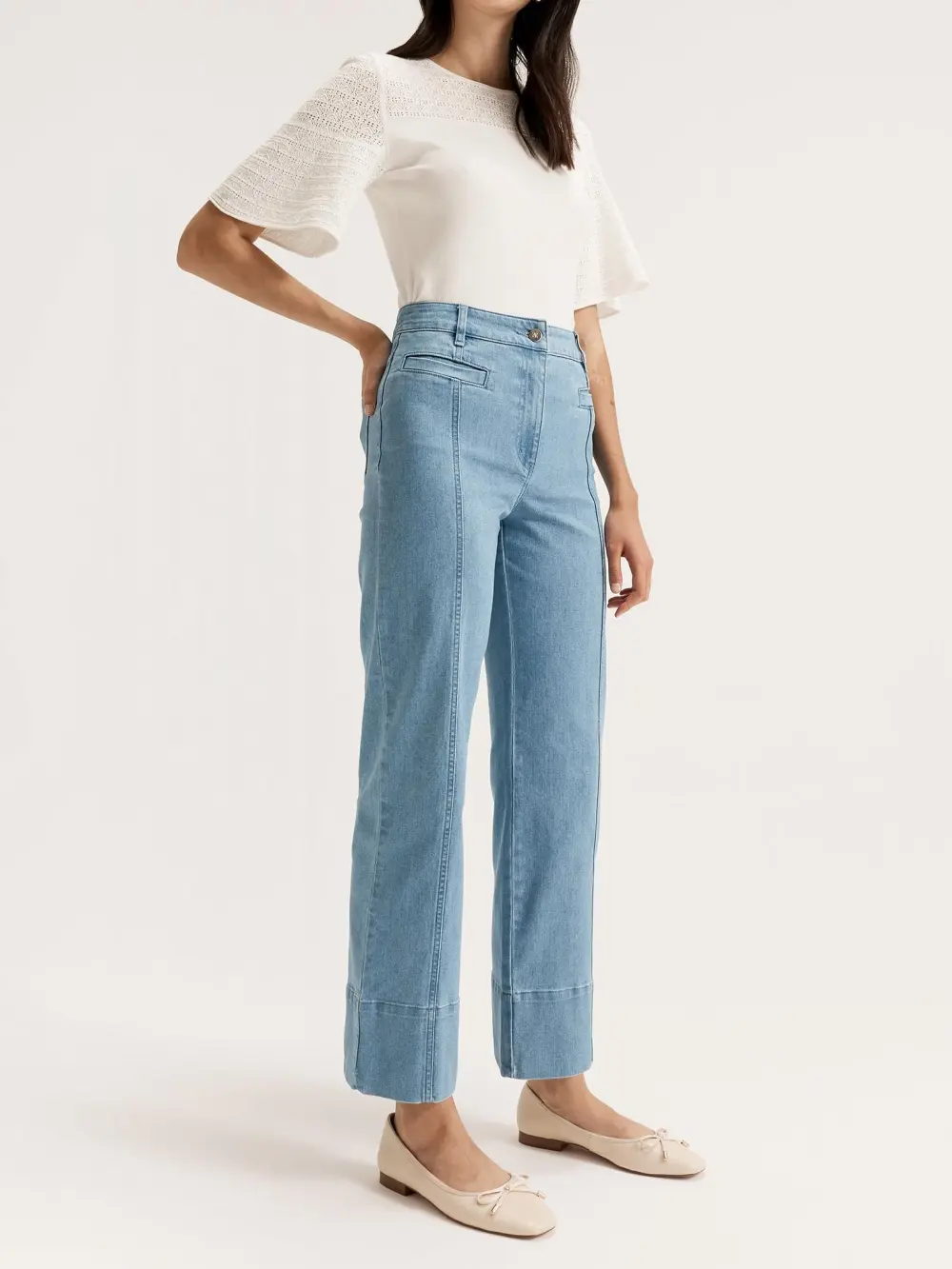 Light Blue Straight Leg Jeans