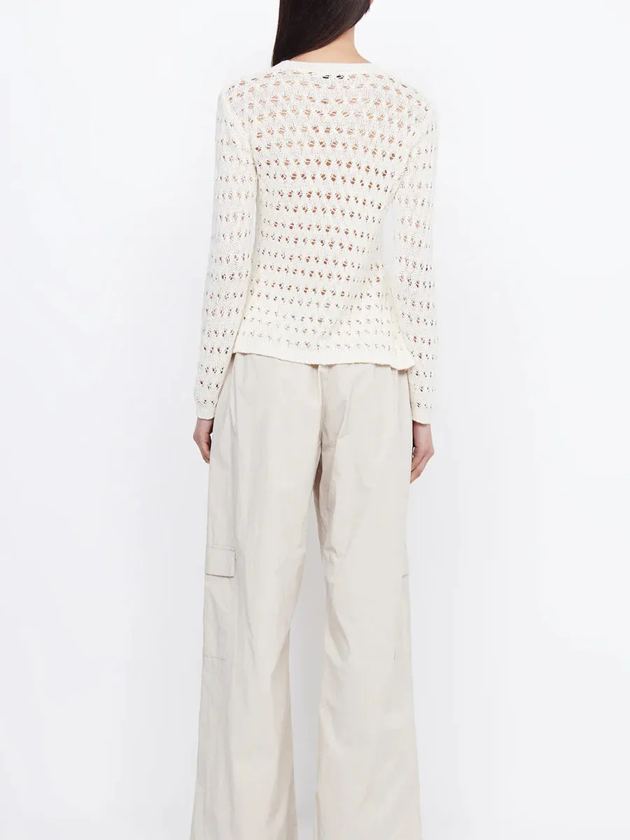 Asymmetric Crochet Knit Top