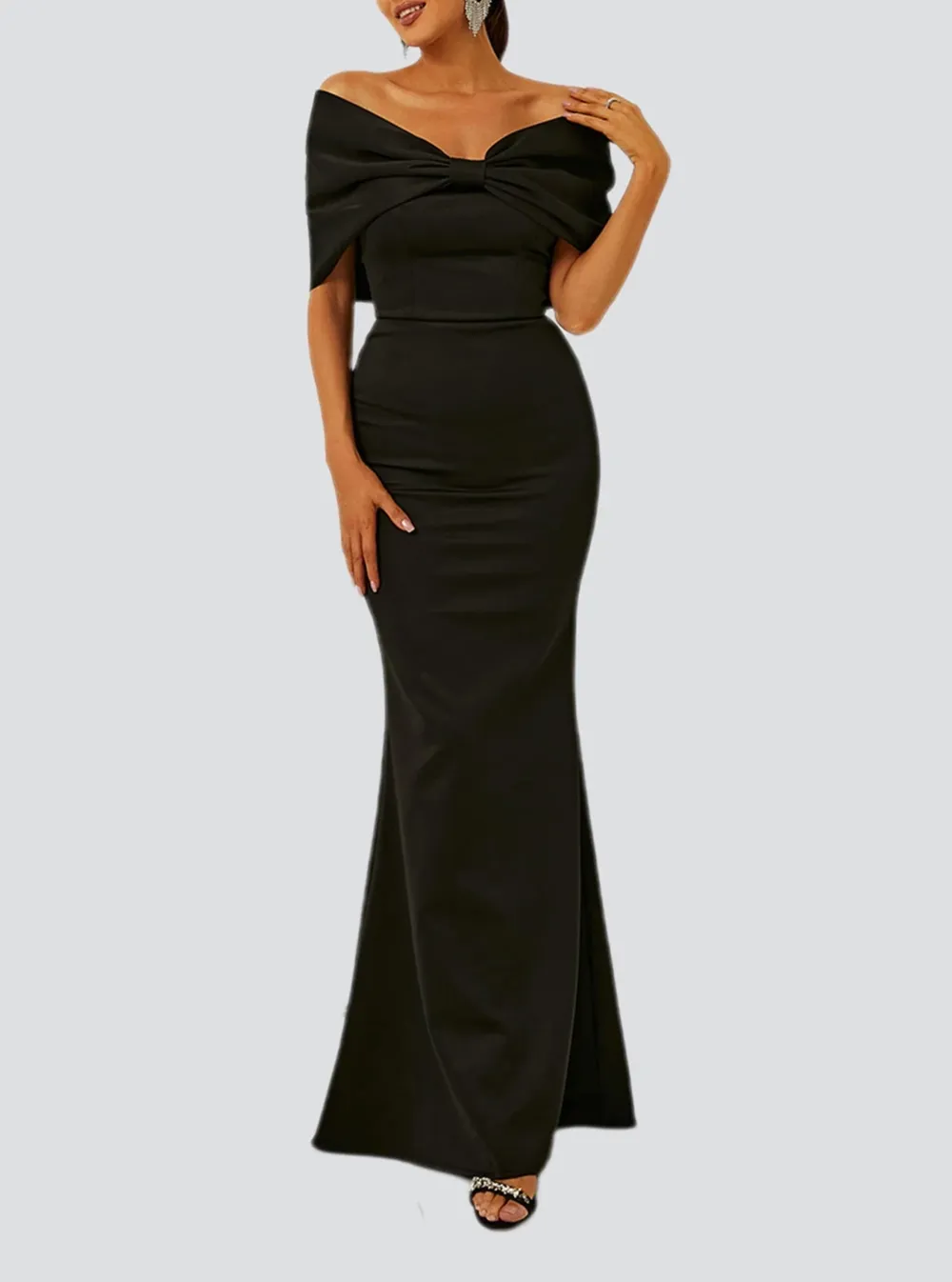 Off Shoulder Knot Mermaid Dress