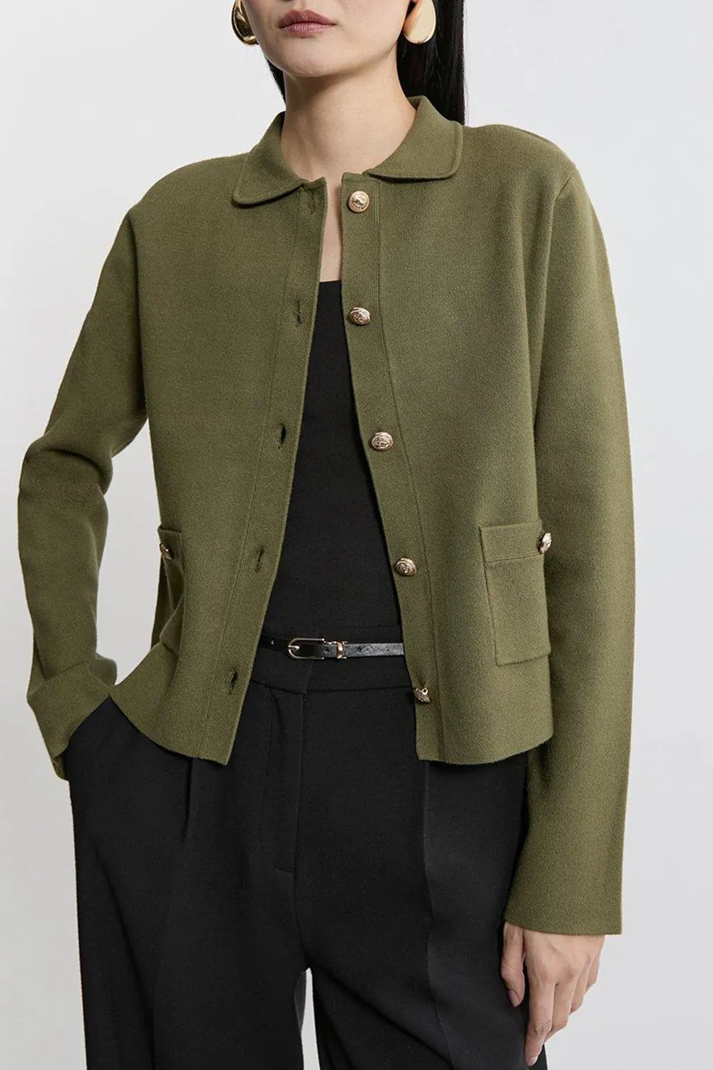 Viscose Blend Full Milano Knit Clean Jacket