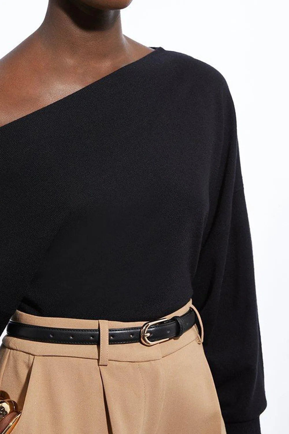 Cashmere Blend Off The Shoulder Knit Top