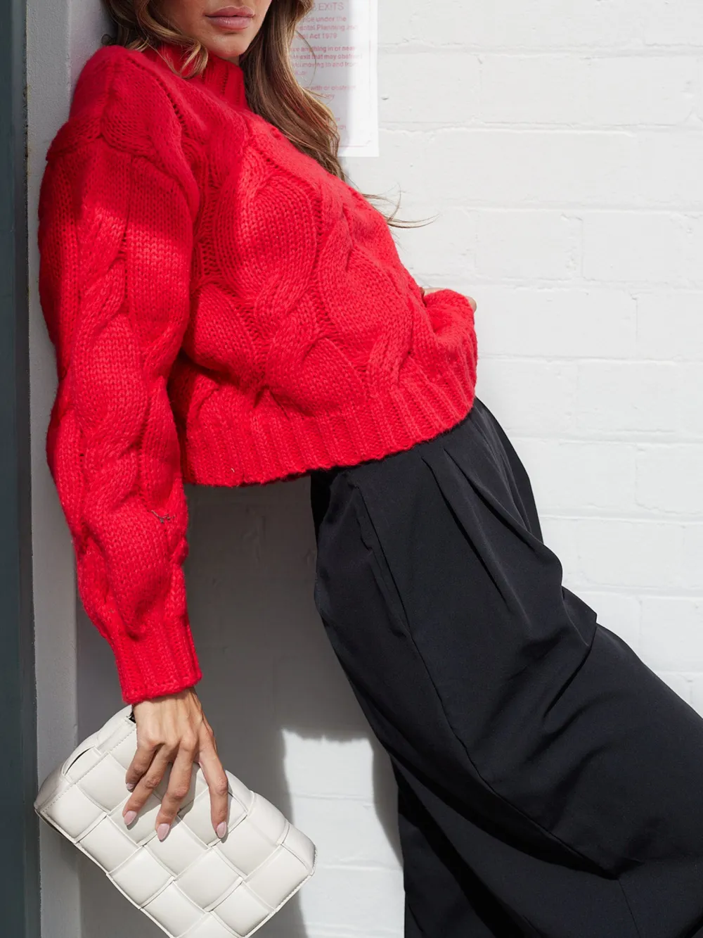 Red Casual Style Long Sleeves Knit