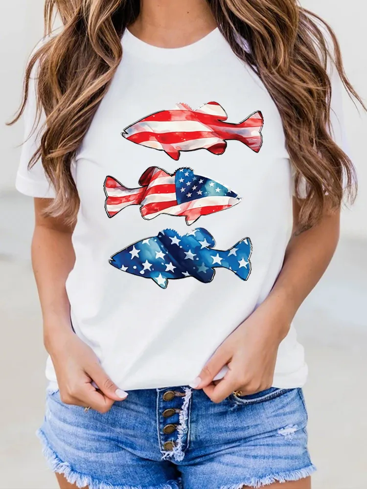 Woman'S Independence Day Short-Sleeved T-Shirt