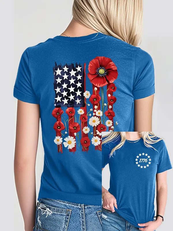Woman'S 1776 Independence Day Print Short-Sleeved T-Shirt