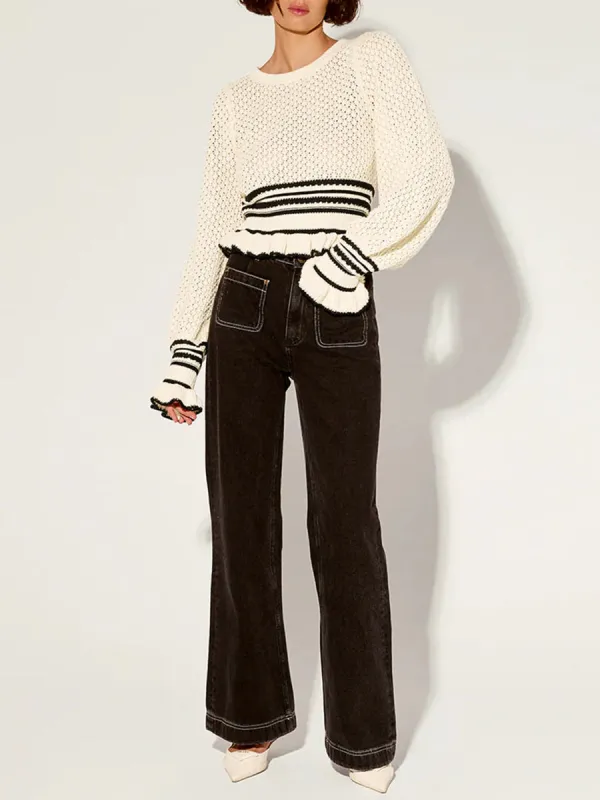 Striped Detail Knit Top