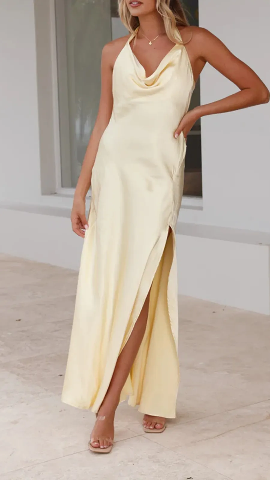 Cowl Neckline Maxi Dress