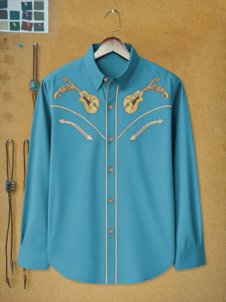 Vintage Western Music Long Sleeves Shirt