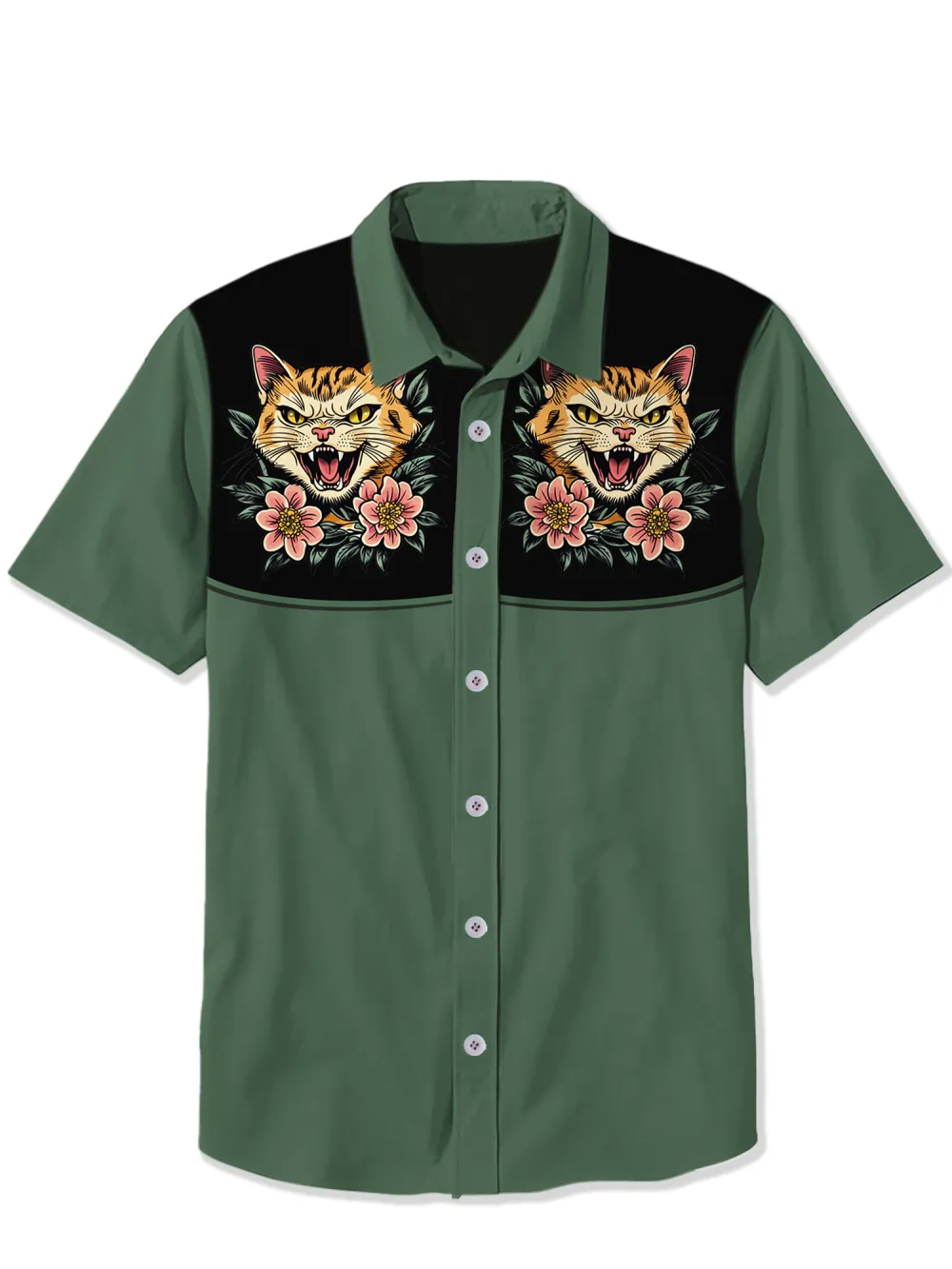 Flower And Cat Shirt