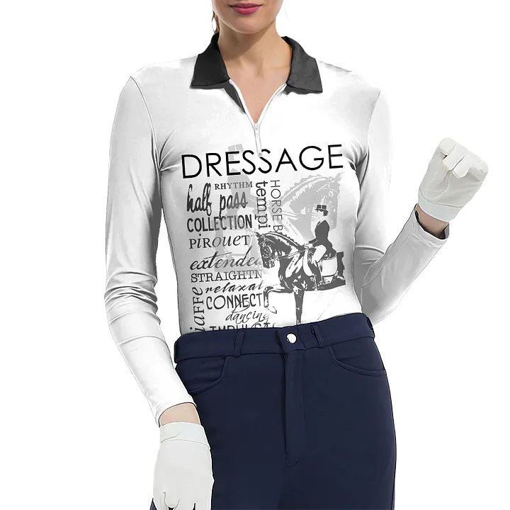 Women's Riding Style Dressage Print Long Sleeve Casual Lapel Shirt