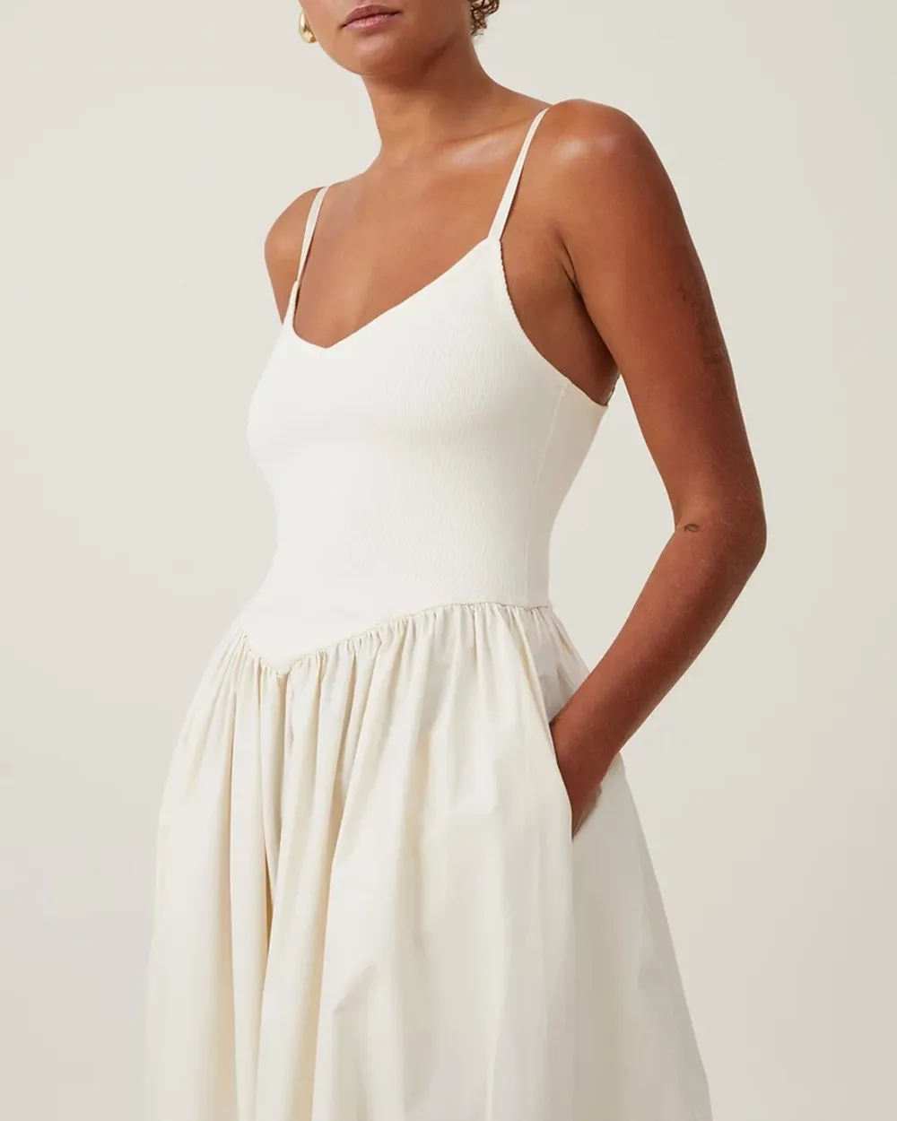 Spliced ​​Suspender Maxi Dresses