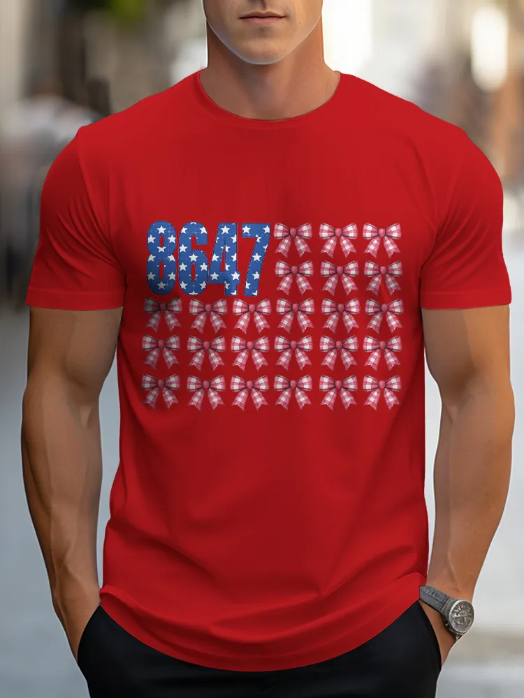 Man'S 8647 Round-Neck Short-Sleeved T-Shirt
