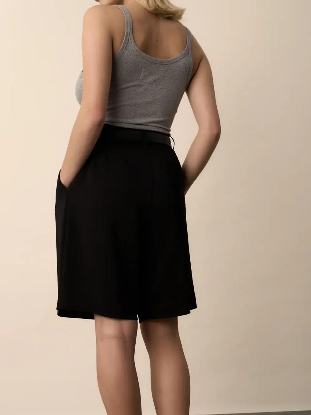 Black The Pleat Front Short