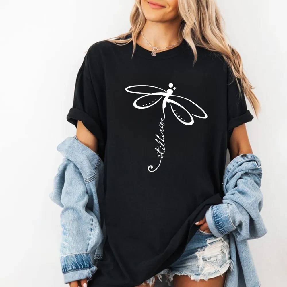 Butterfly Floral Pattern Butterfly Casual T-Shirt