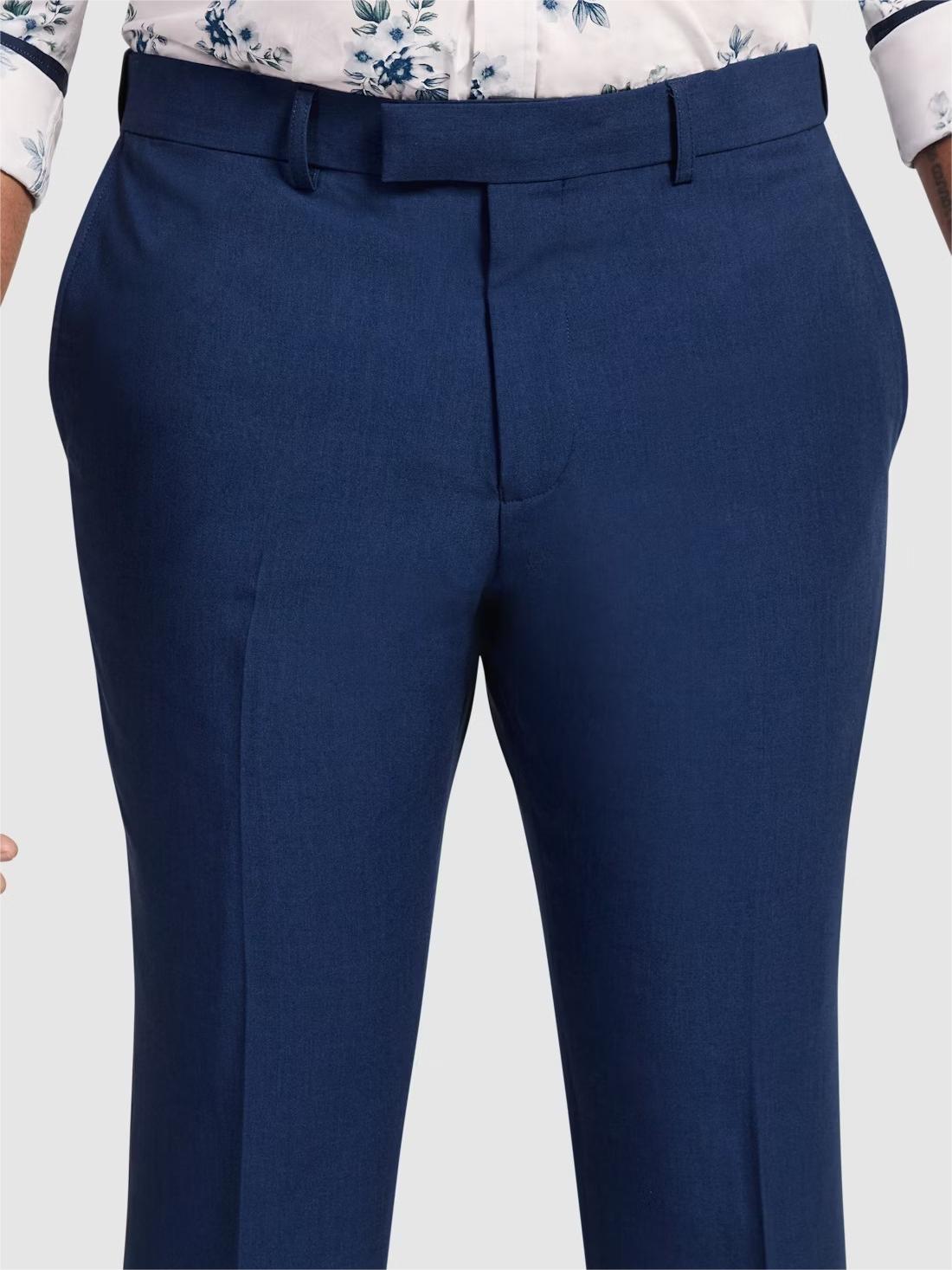 FOLDED CUFF WOOL SUIT TROUSERS