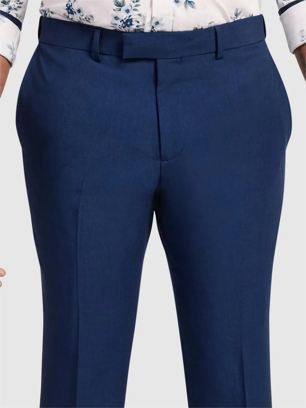 FOLDED CUFF WOOL SUIT TROUSERS