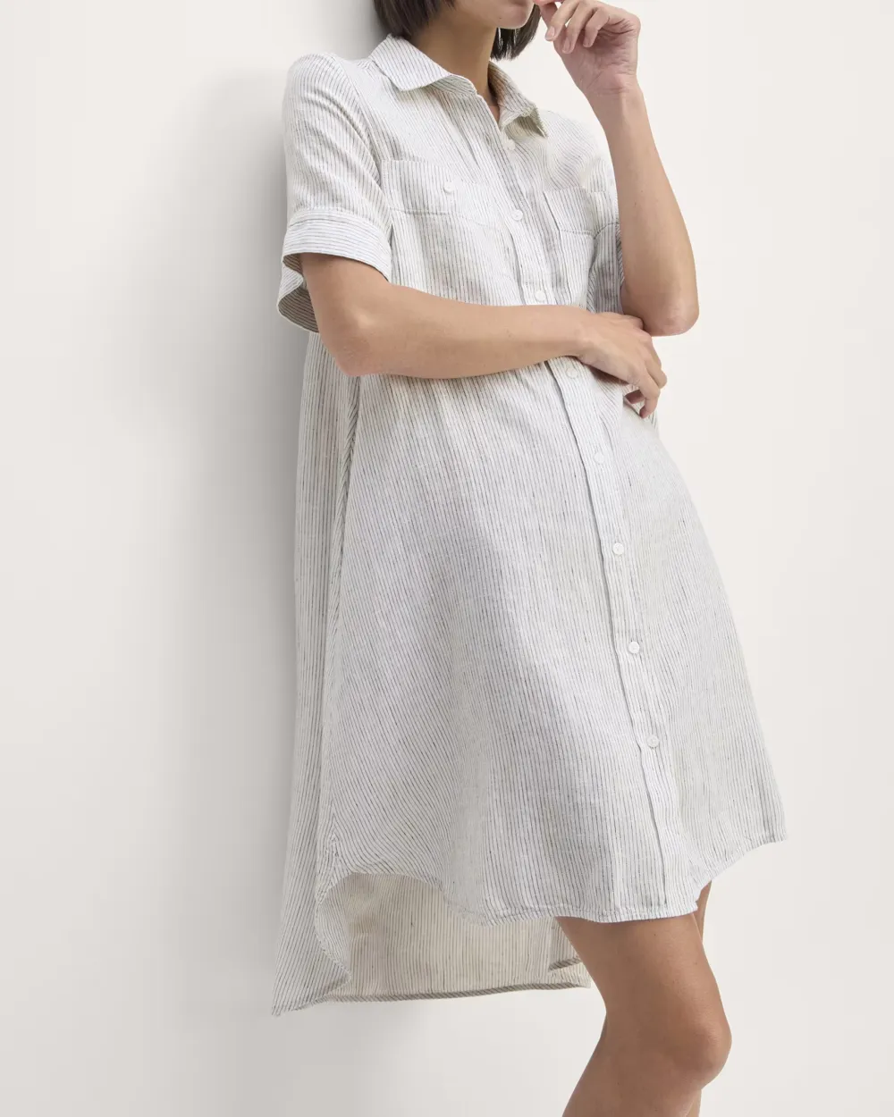 Short Sleeve Dress in Linen