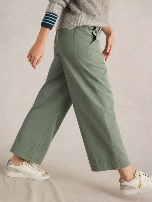 Wide Leg Cropped Trouser