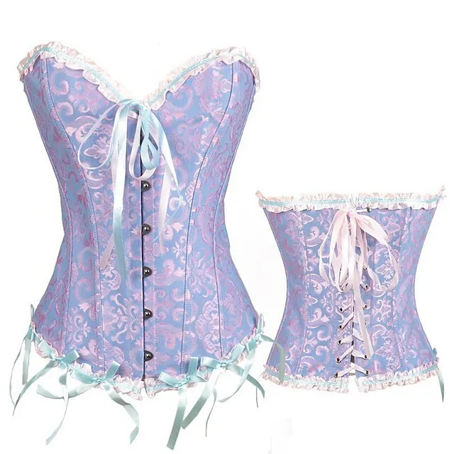 Corset Women's Corsets Trachtenmieder Christmas Halloween Wedding Party Birthday Party Plus Size Black White Wine Country Bavarian Overbust Corset Hook & Eye Lace Up Tummy Control Push Up Jacquard