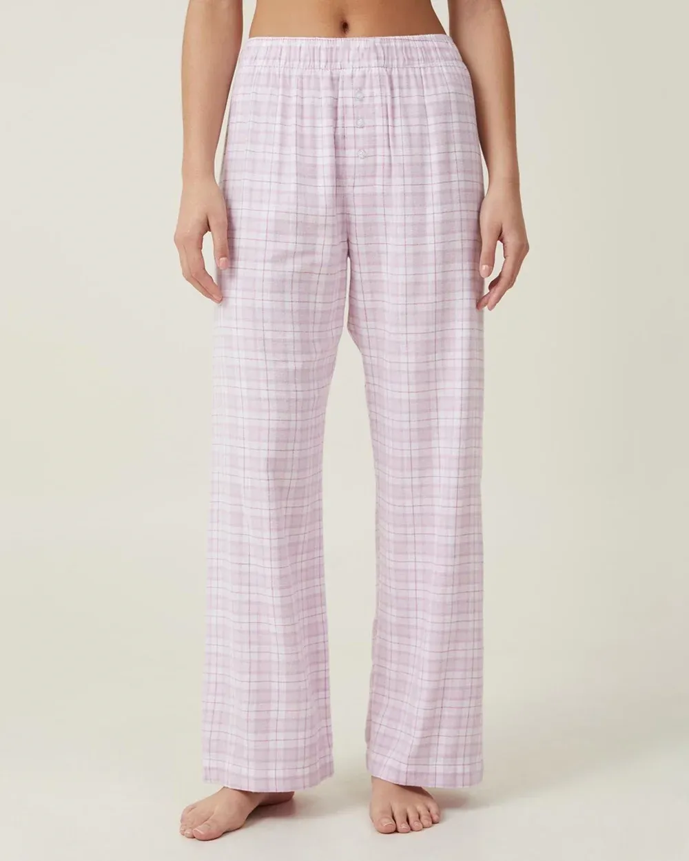 Flannel Lattice Elasticised Waist Pants