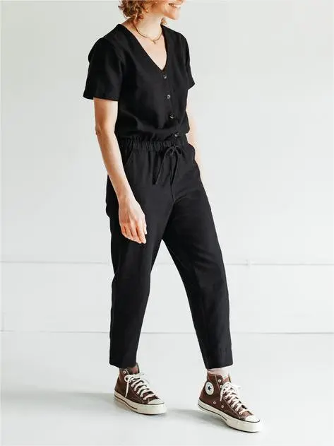The V-Neck Black Jumpsuit