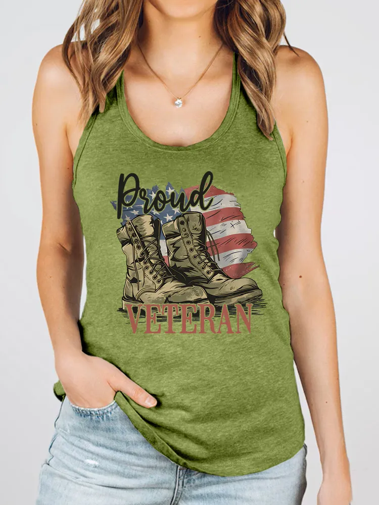 Women'S Broud Veteran Round-Necked Sleeveless Vest