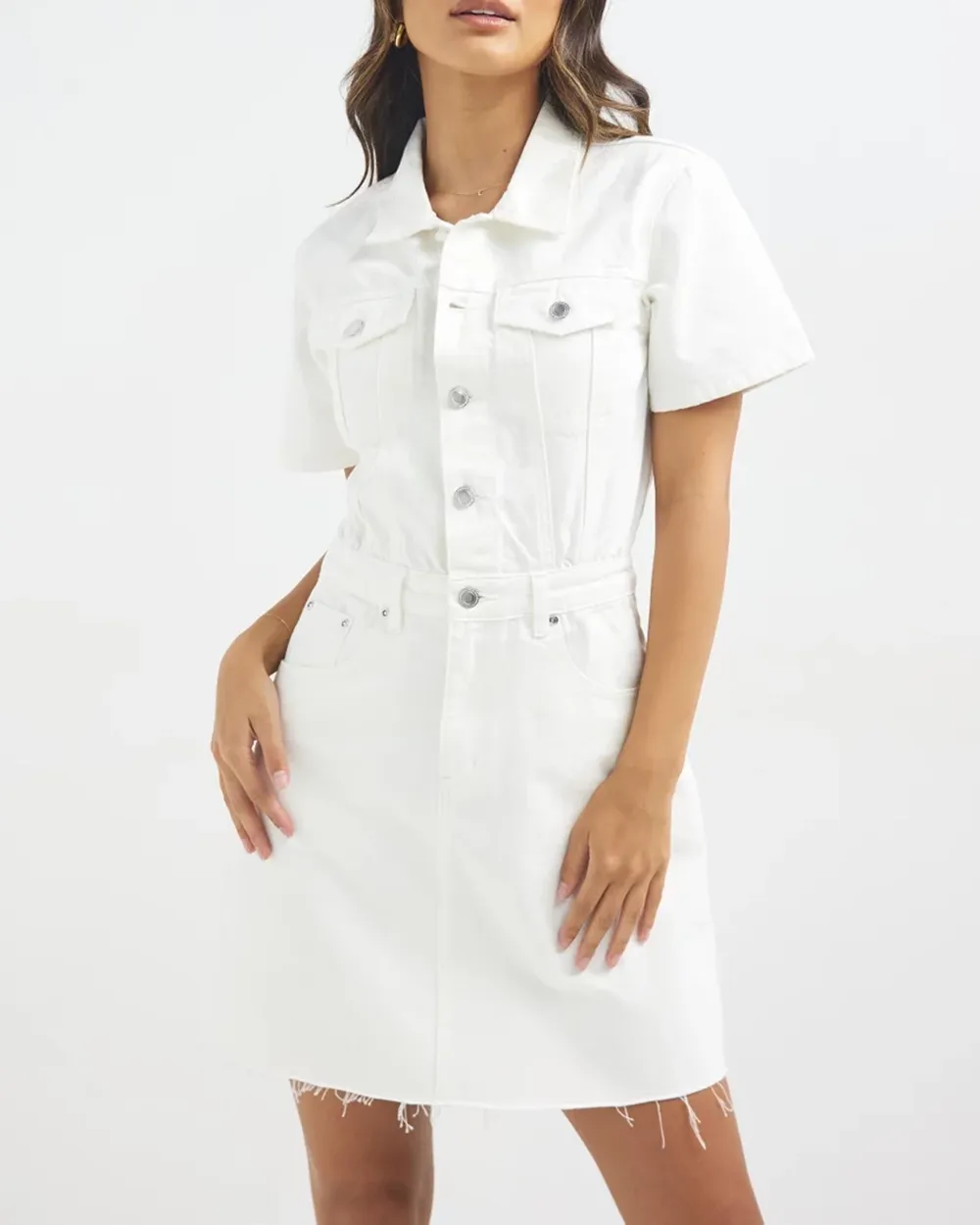Denim Long Sleeve Mini Dress