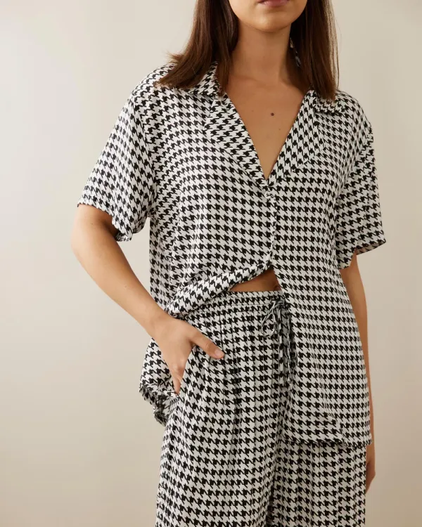 Houndstooth Long PJ Set