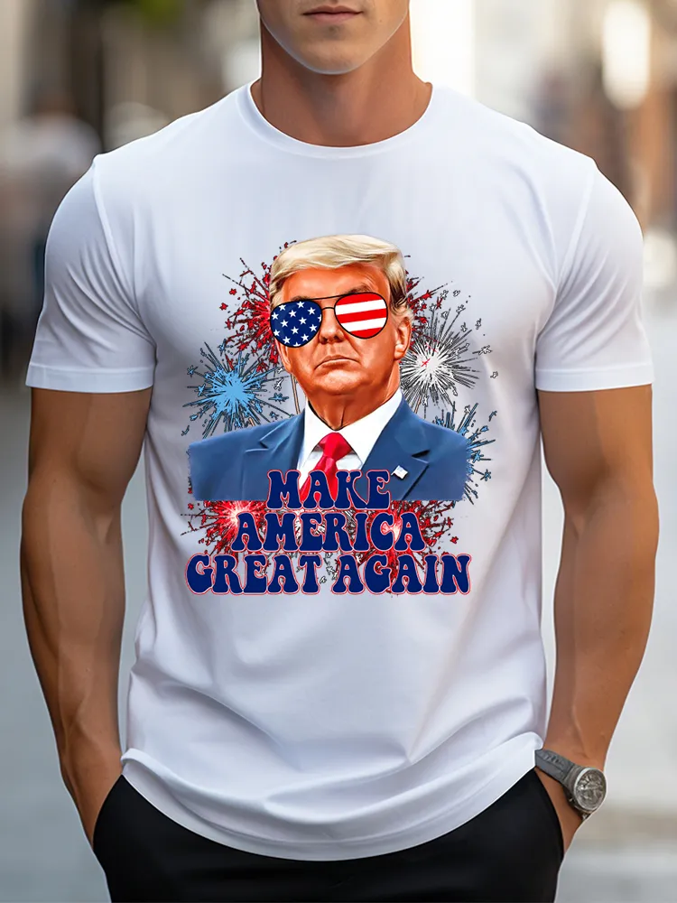 Men's Make America Great Again Round-Neck Short-Sleeved T-Shirt