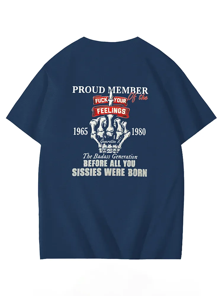 T-Shirt Proud Member Round-Neck Short-Sleeved T-Shirt