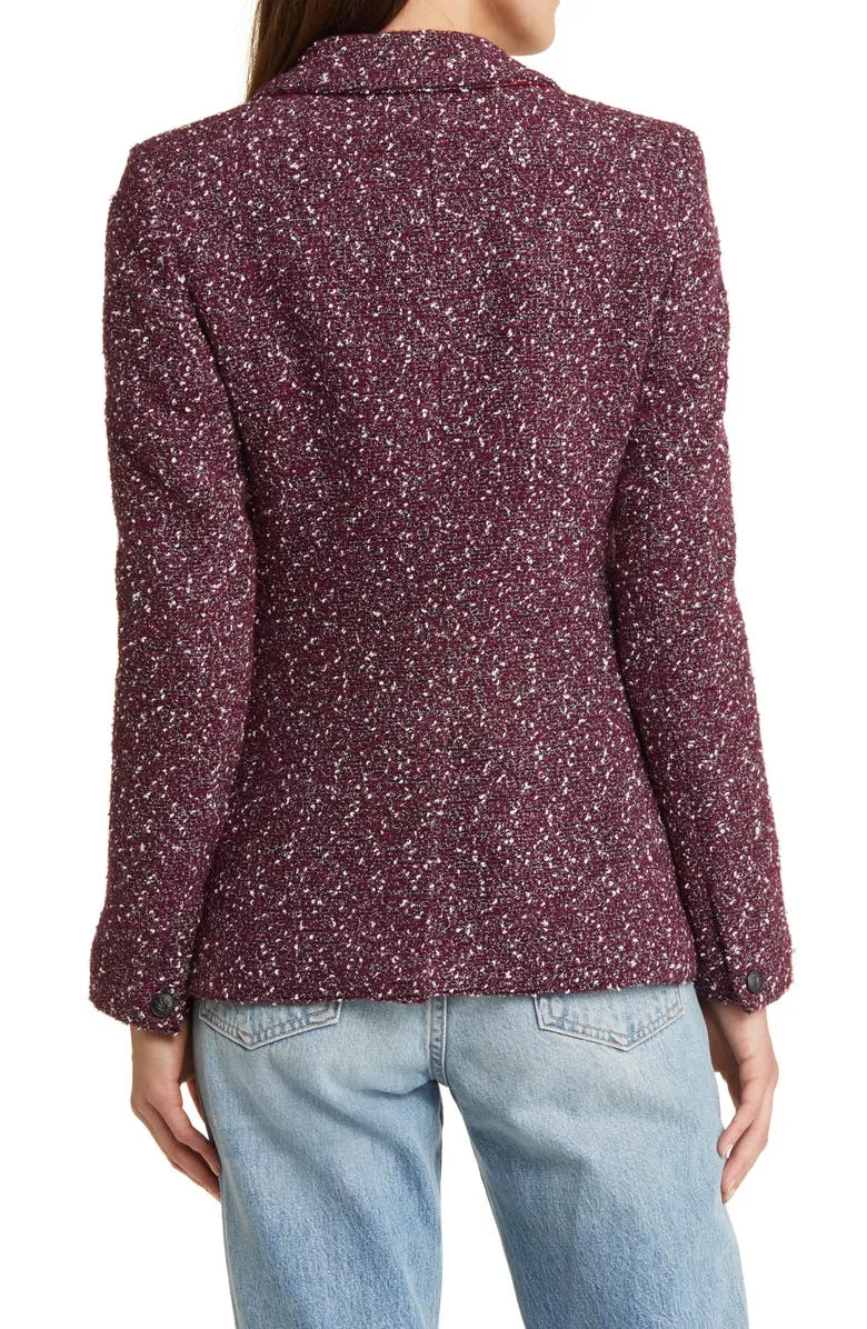 Preston Double Breasted Wool Blend Tweed Blazer