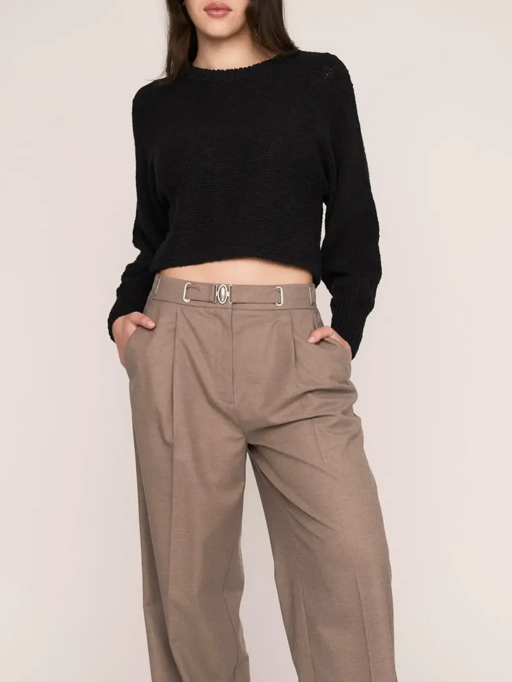 Black Cropped Sweater