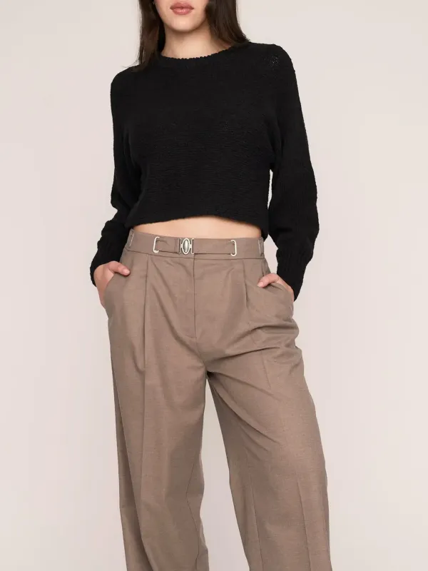 Black Cropped Sweater